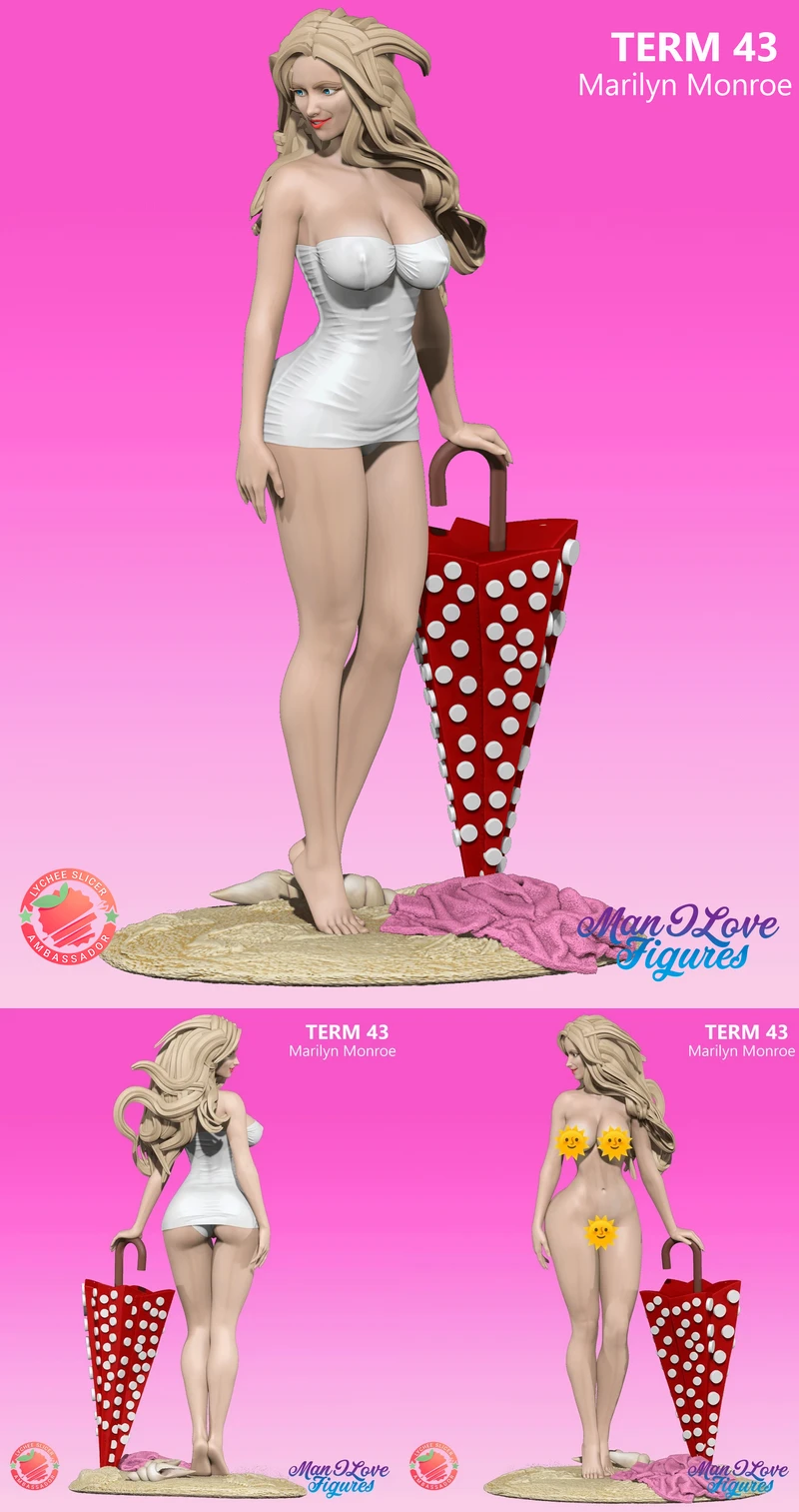 MARILYN MONROE – PINUP STL model for 3D printing