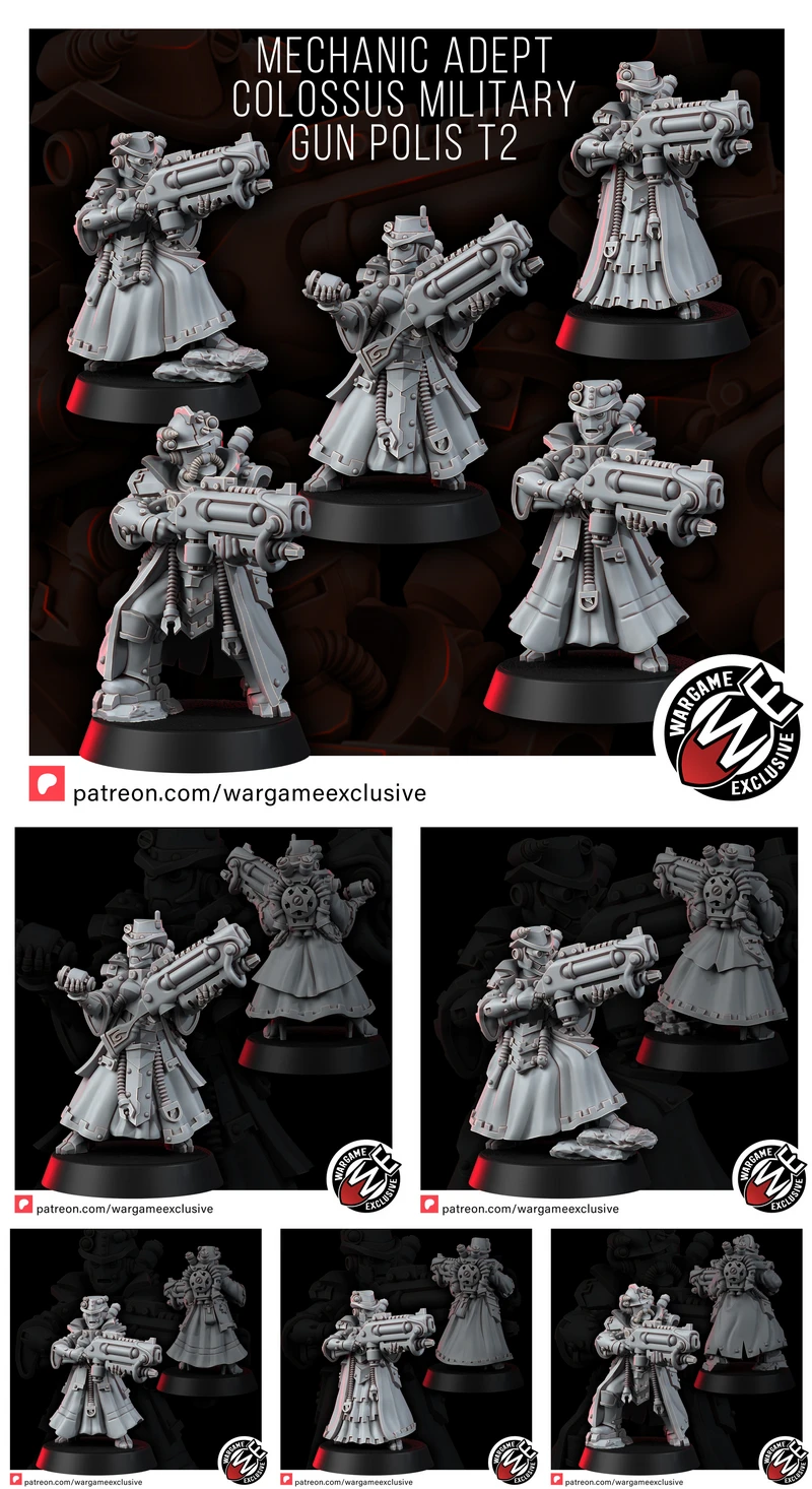 MECHANIC ADEPT COLOSSUS MILITARY GUN POLICE T2 STL model for 3D printing