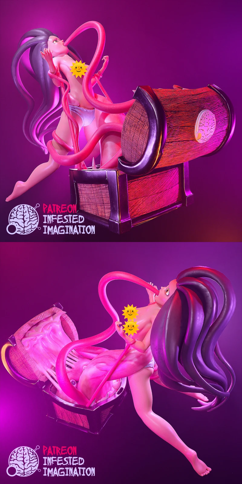 Mimic Chest Girl – Fantasy STL Figure for 3D Printing STL model for 3D printing
