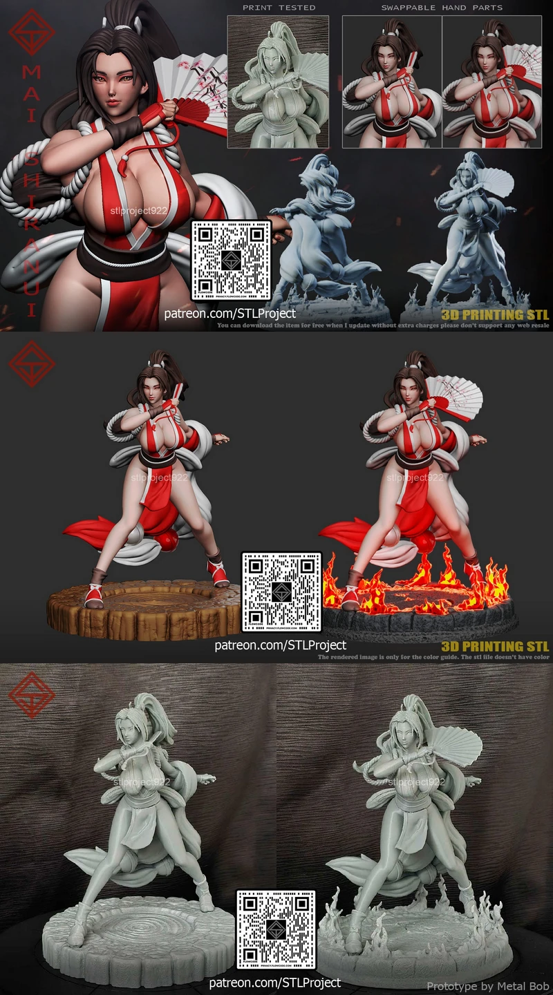 Fatal Fury/King of Fighters: Mai Shiranui 3D Printable STL File STL model for 3D printing