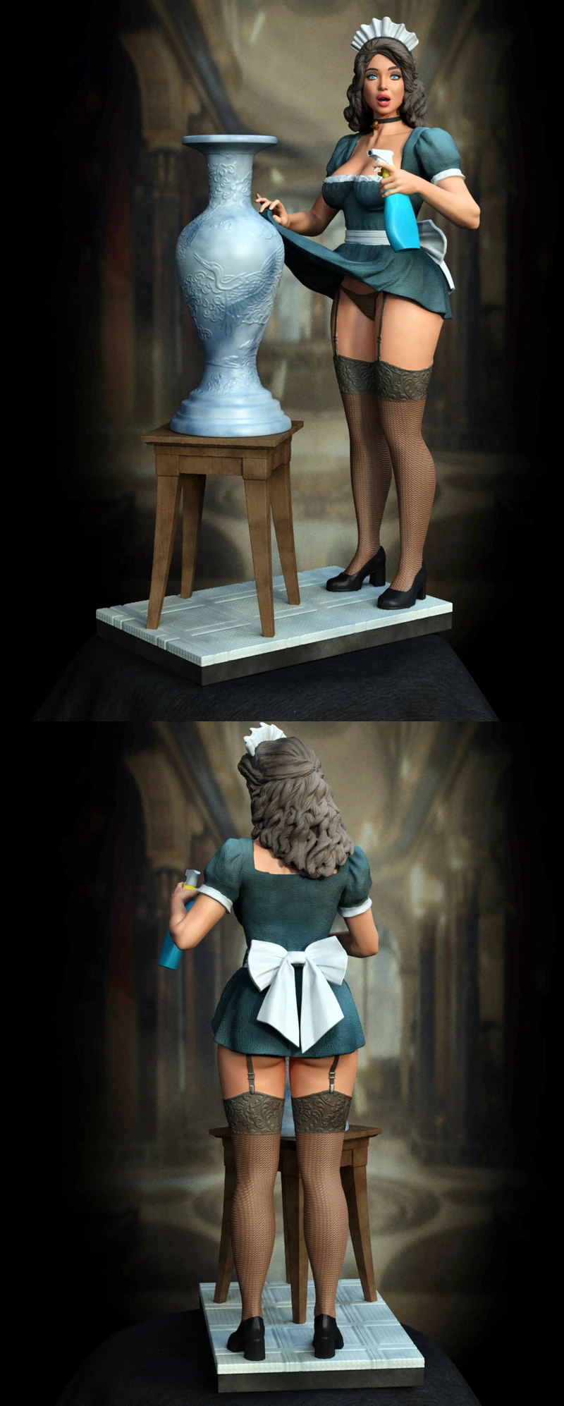 Maid Woman 3D Printable STL Model for Resin Printer STL model for 3D printing