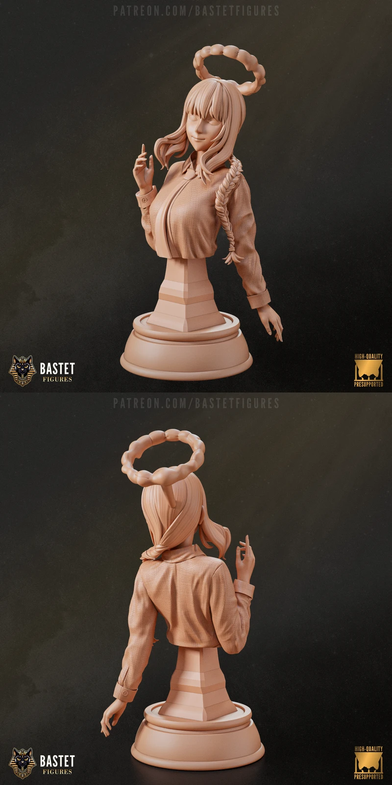 Makima Bust – Chainsaw Man STL model for 3D printing
