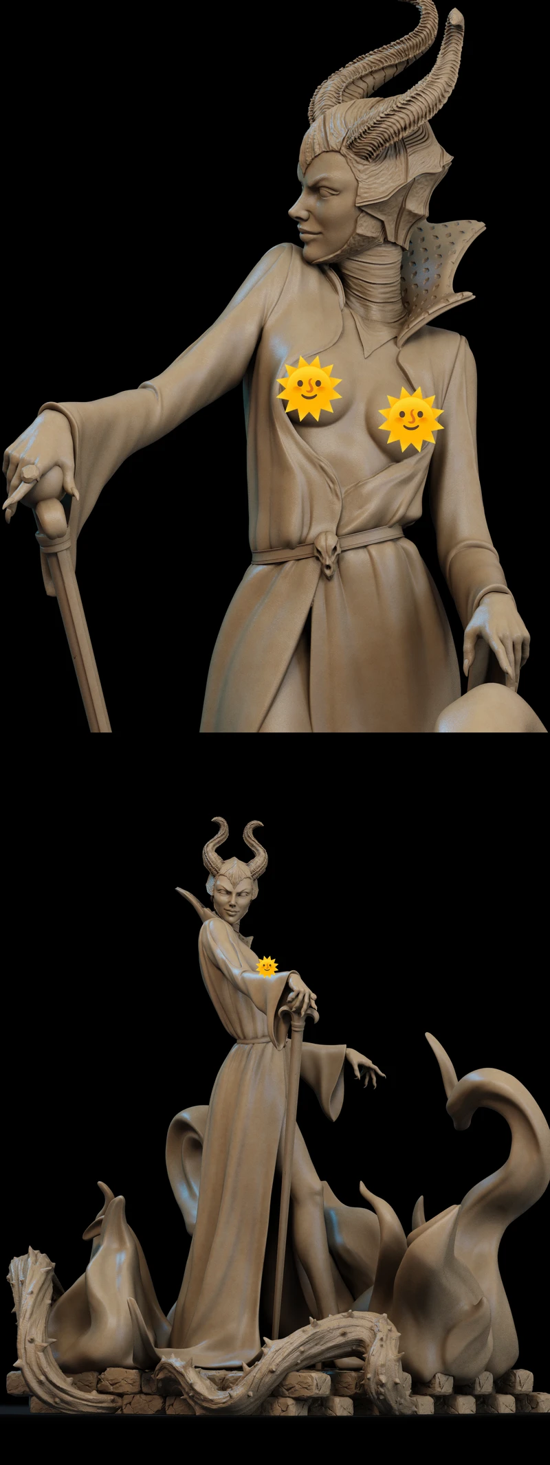Maleficent Extra 3D Printable Bust Model STL model for 3D printing