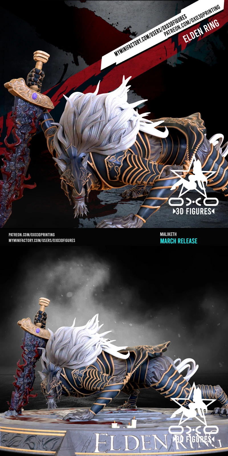 Maliketh Elden Ring STL model for 3D printing