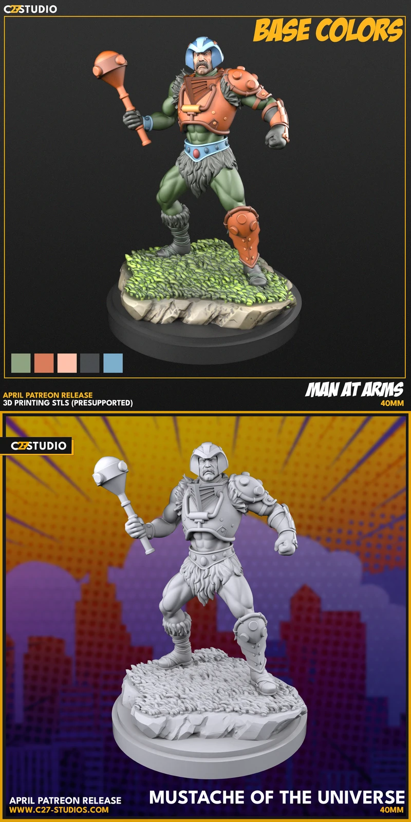 Man At Arms STL model for 3D printing