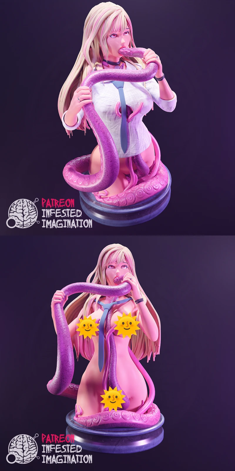 Marin-Inspired Tentacle Scene Bust – Stylized Anime STL Model for 3D Printing STL model for 3D printing