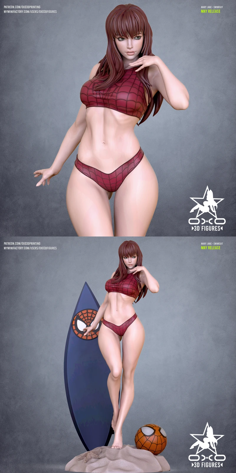 Mary Jane Swimsuit Tabletop Miniature Figure STL model for 3D printing