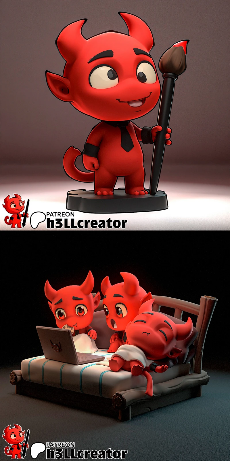 Mascot and Diorama STL model for 3D printing