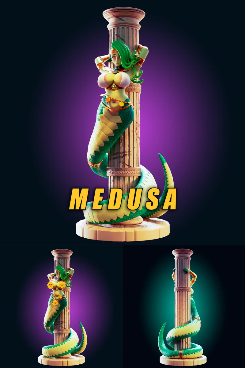 Medusa Snake Girl STL model for 3D printing