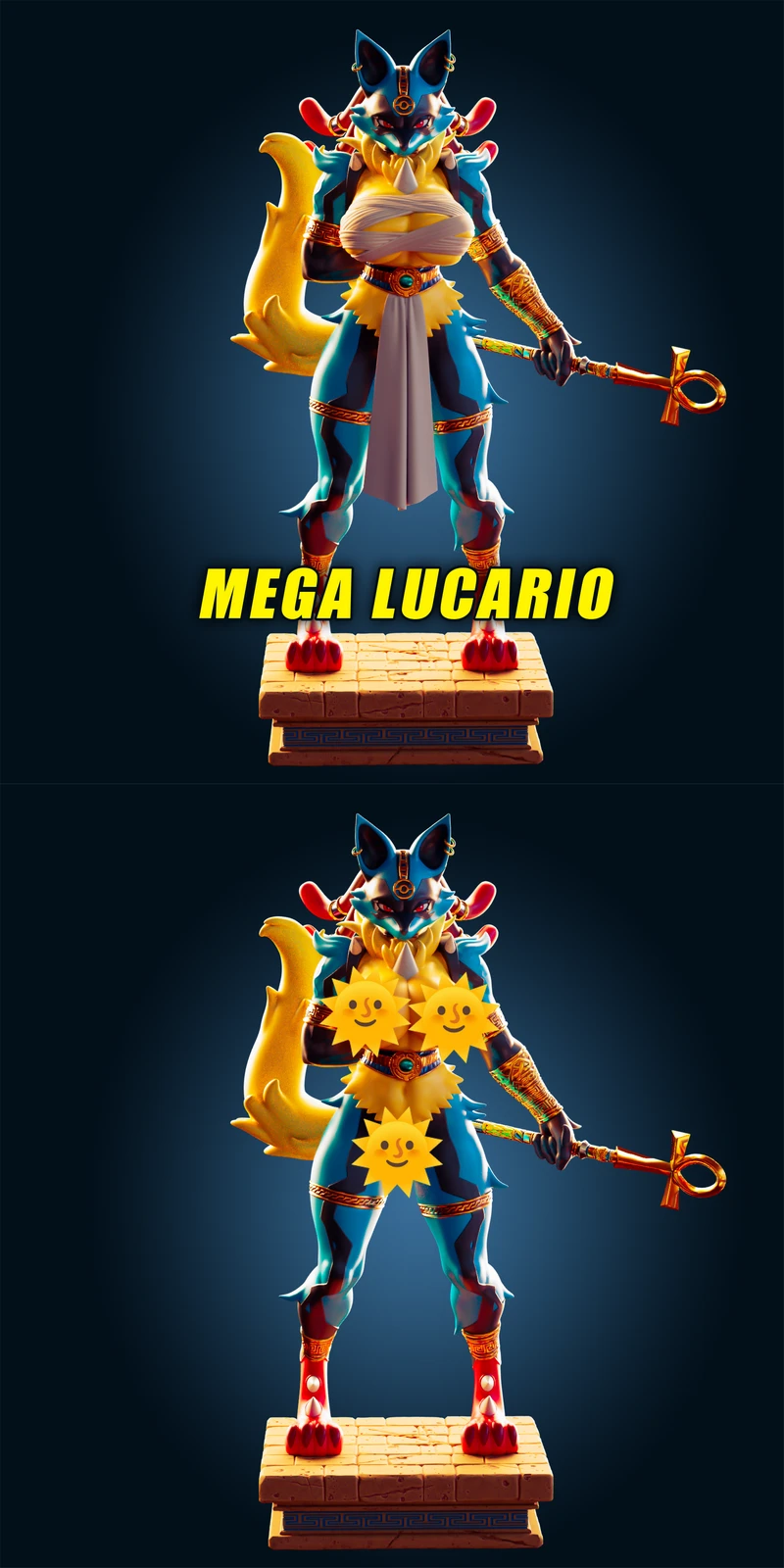 Mega Lucario STL model for 3D printing