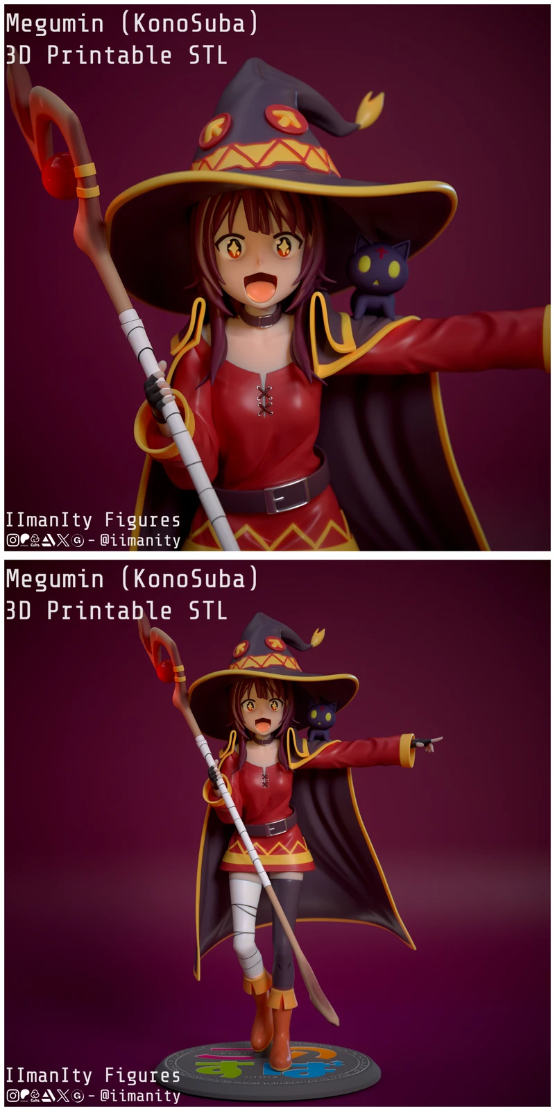 Megumin (KonoSuba) STL model for 3D printing