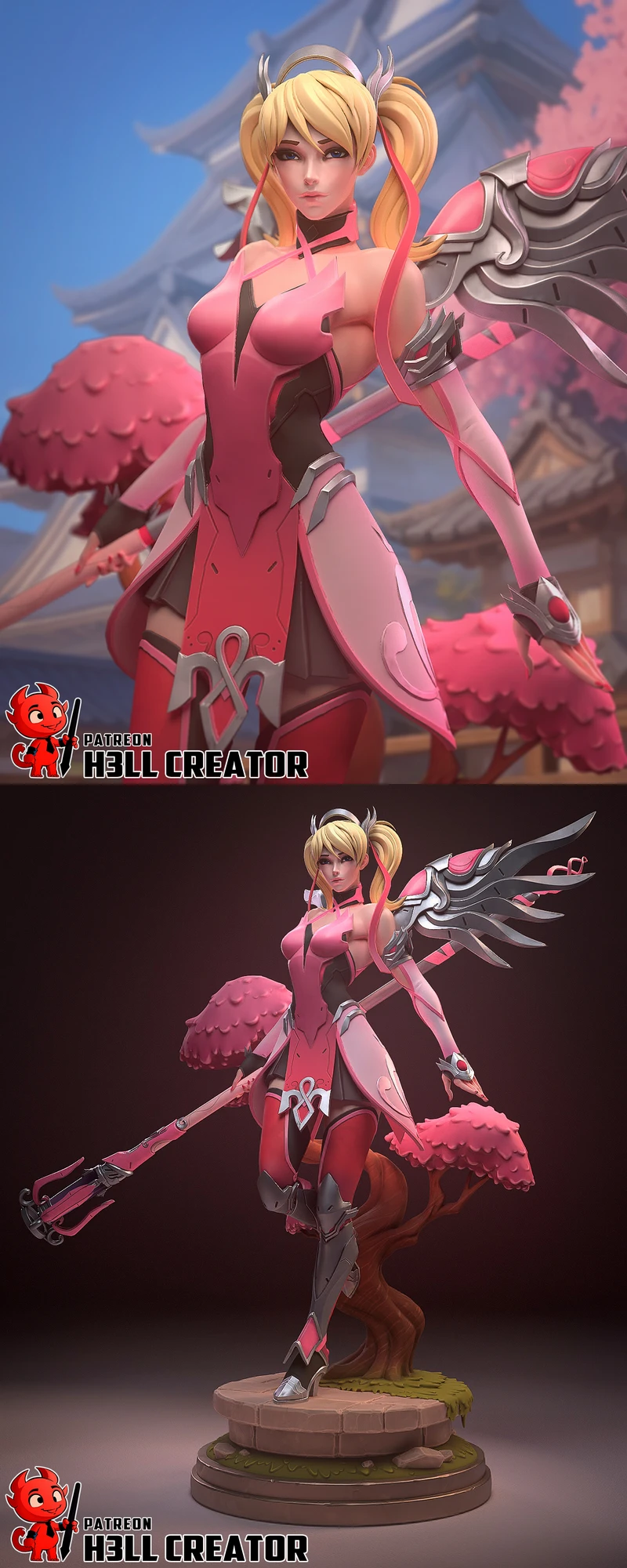 Mercy Overwatch 2 STL 3D Printable Figure STL model for 3D printing