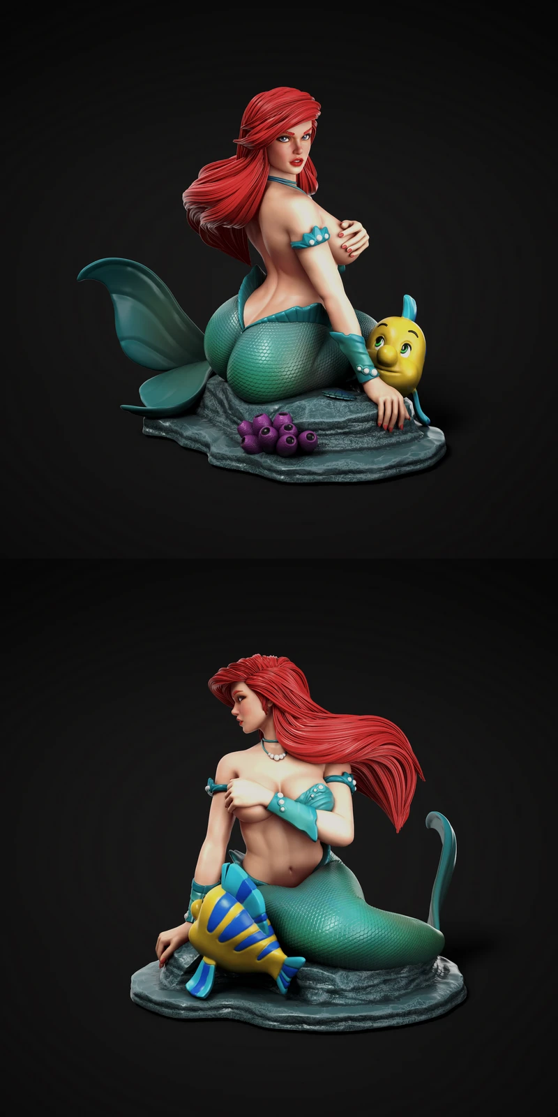 Mermaid Ariel STL model for 3D printing