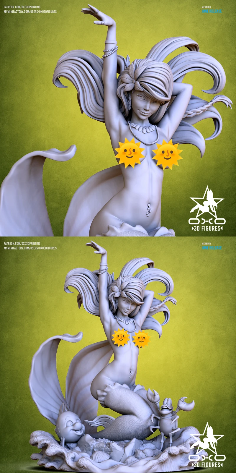 Mermaid Miniature – Fantasy STL Figure for 3D Printing (Extra Version) STL model for 3D printing