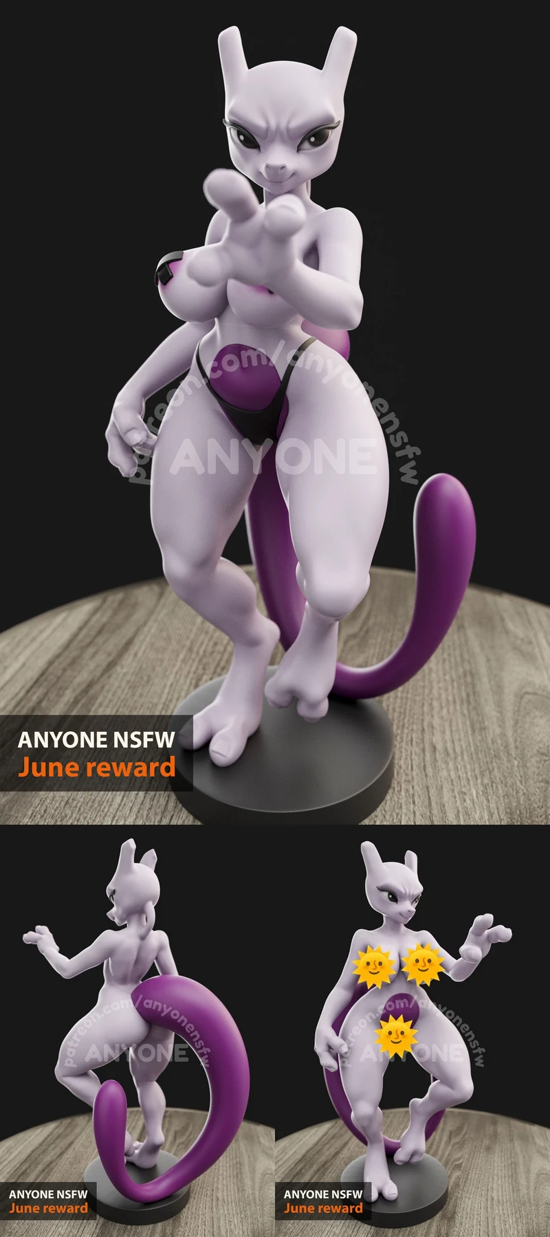 Mewtwo STL | 3D Printable Legendary Pokémon Figure STL model for 3D printing