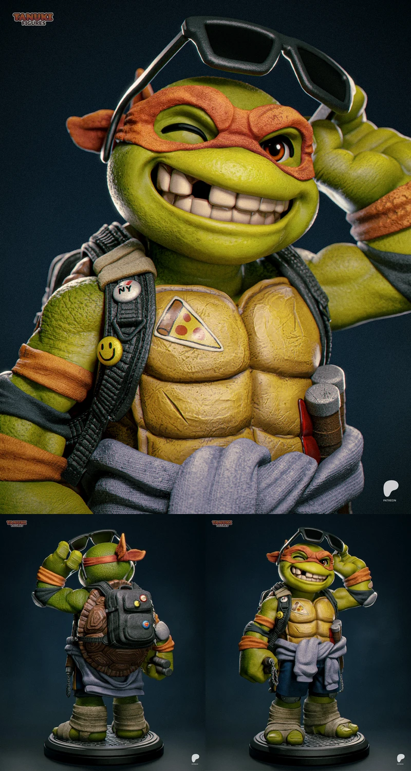 Michelangelo Toon Figure STL model for 3D printing