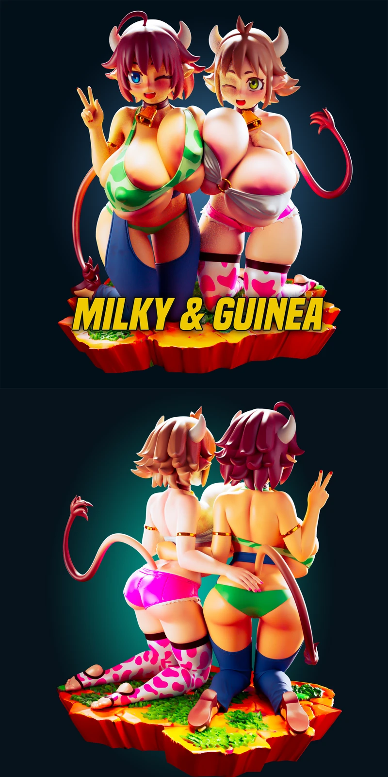 Milky and Guinea 3D Printable Miniature STL File STL model for 3D printing