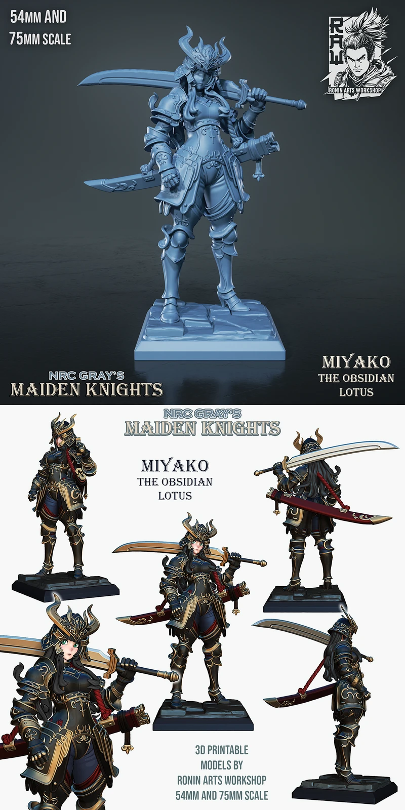 Miyako the Obsidian Lotus STL model for 3D printing