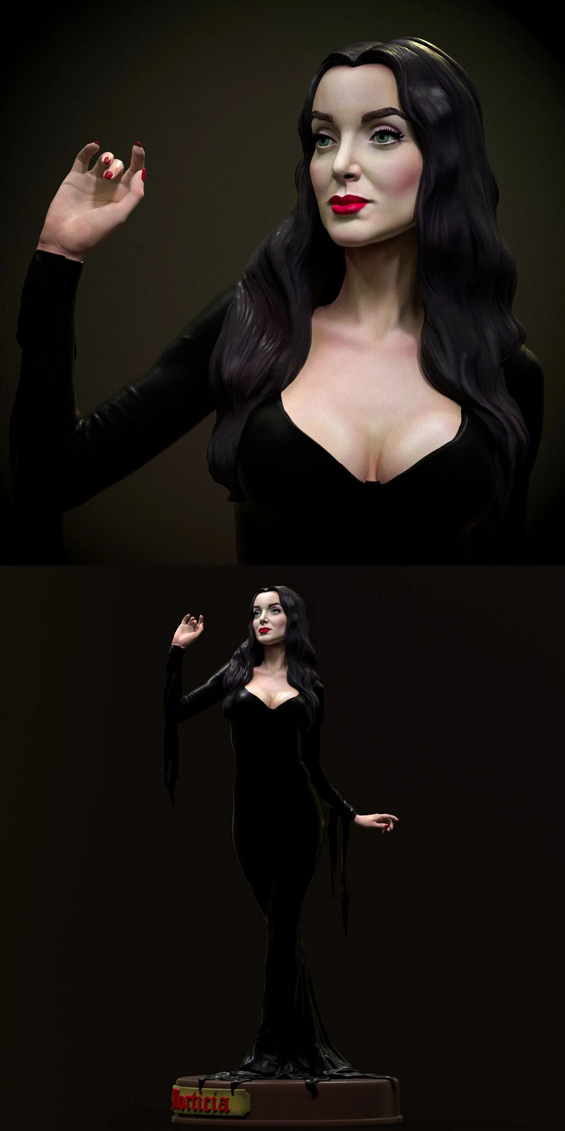 Morticia Addams STL model for 3D printing