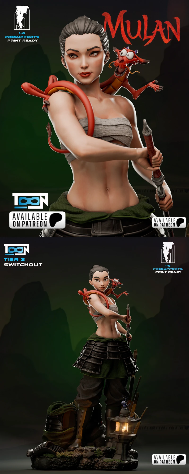 Mulan Character 3D Printable STL Model STL model for 3D printing