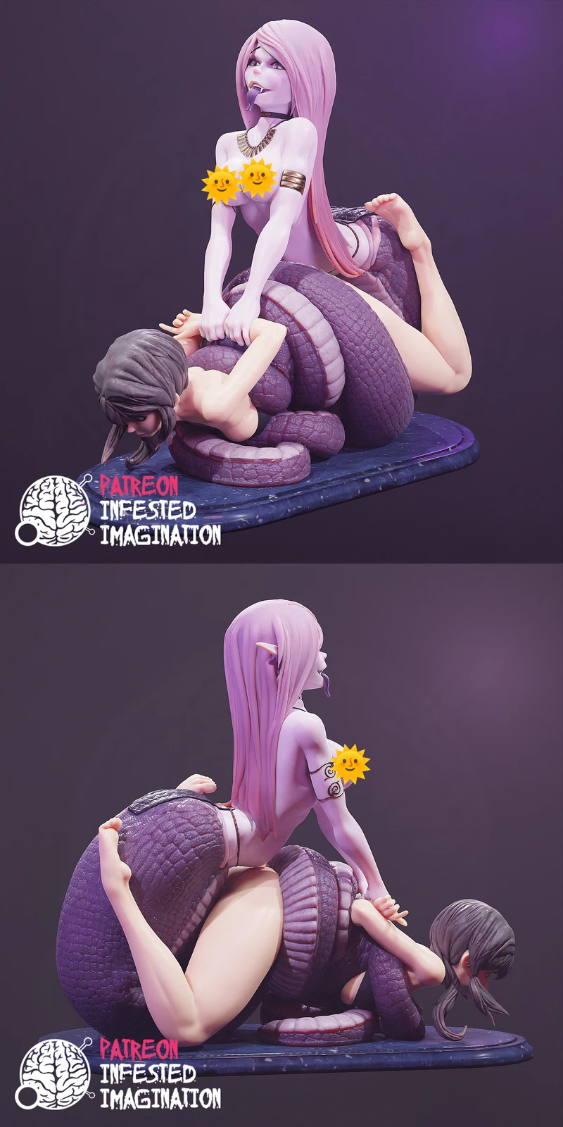Mythical Lamia with Enchanted Captive STL STL model for 3D printing