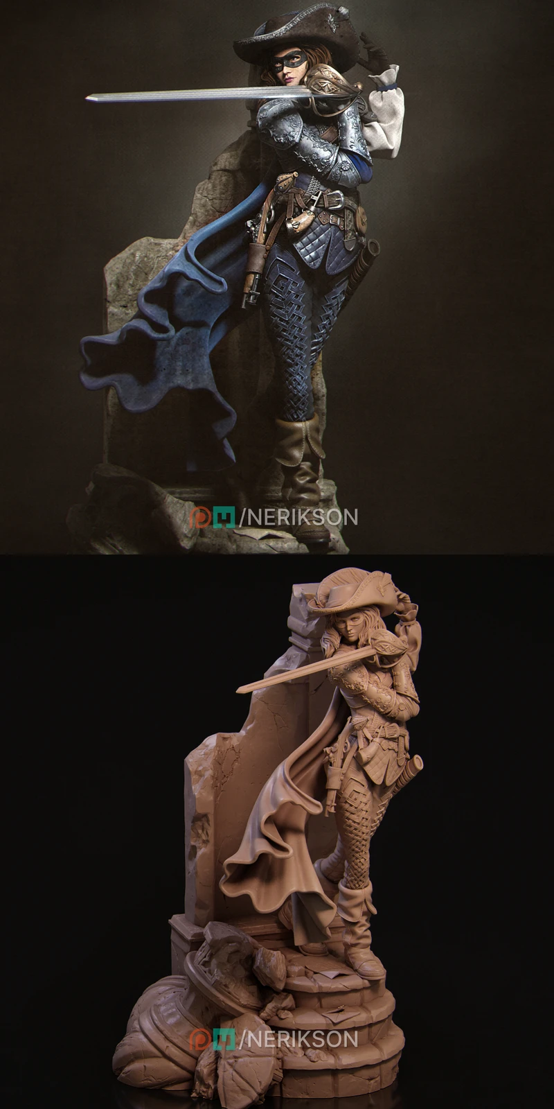 Camilla the Duelist STL model for 3D printing