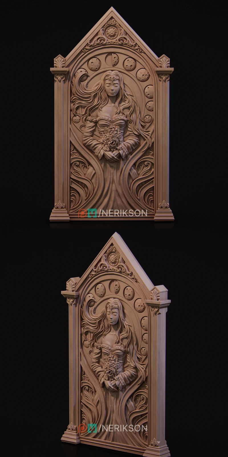 Sleeping Princess Bas Relief STL STL model for 3D printing