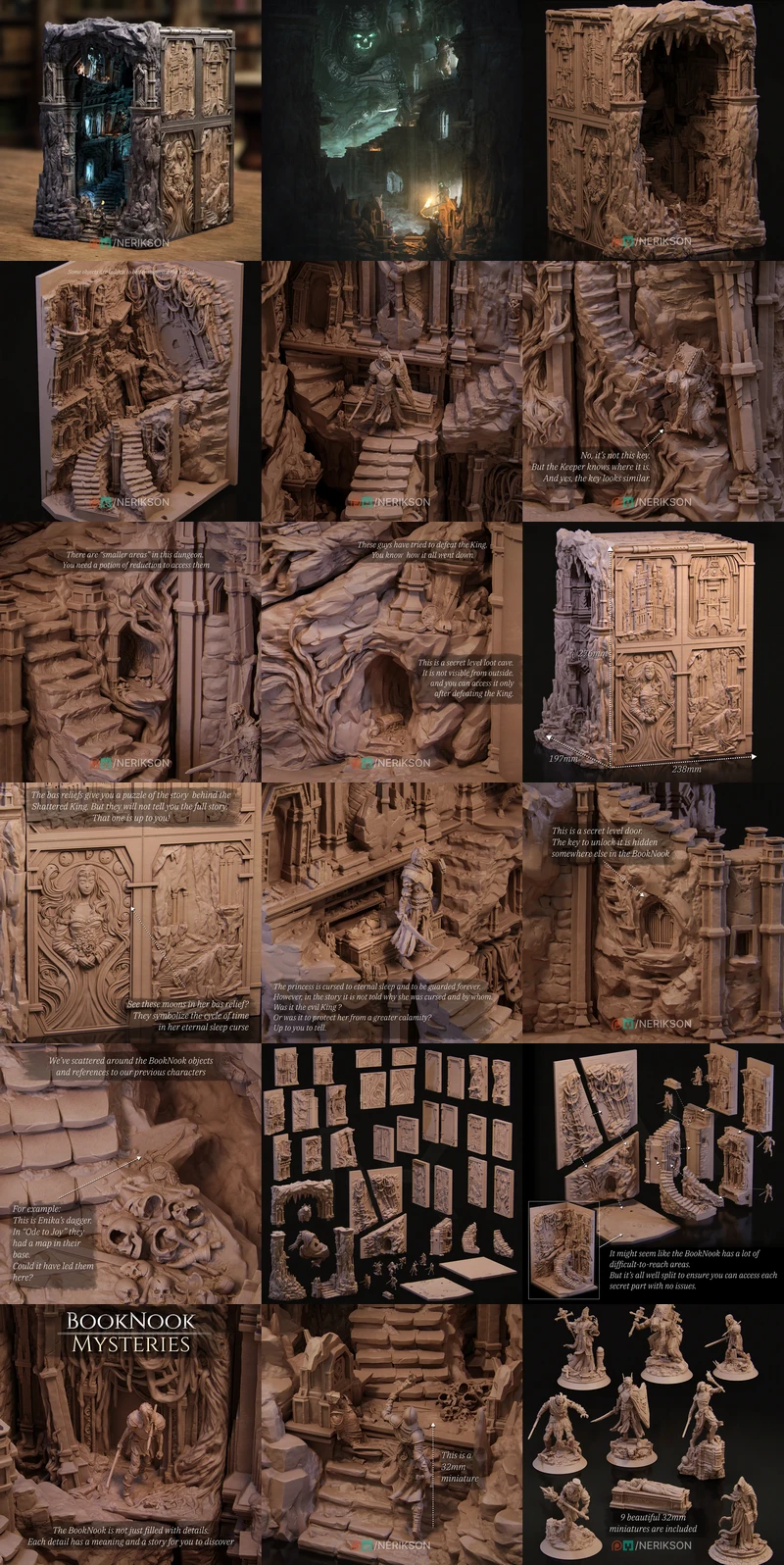 Book Nook STL model for 3D printing