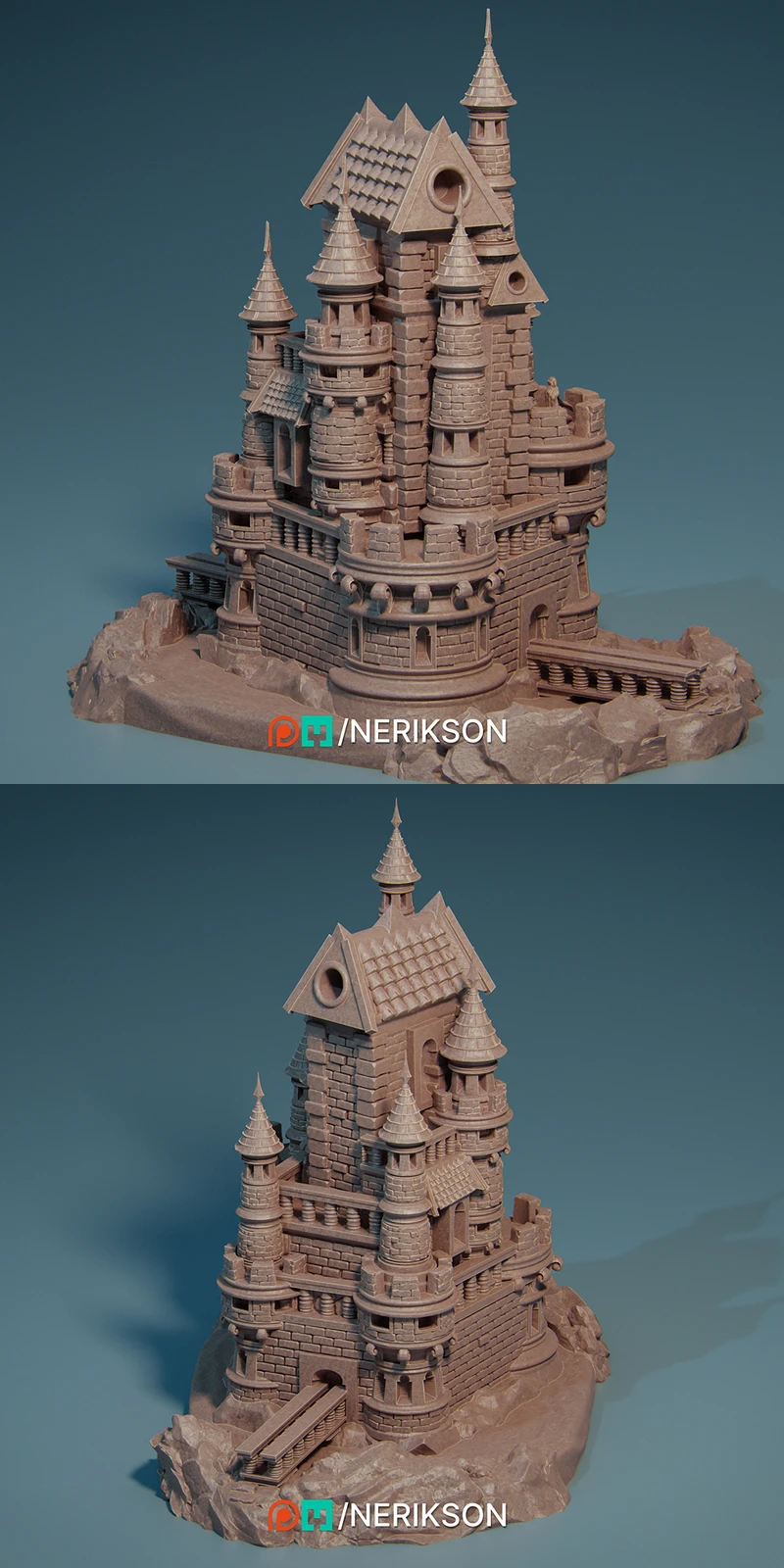 Fantasy Castle Diorama STL STL model for 3D printing