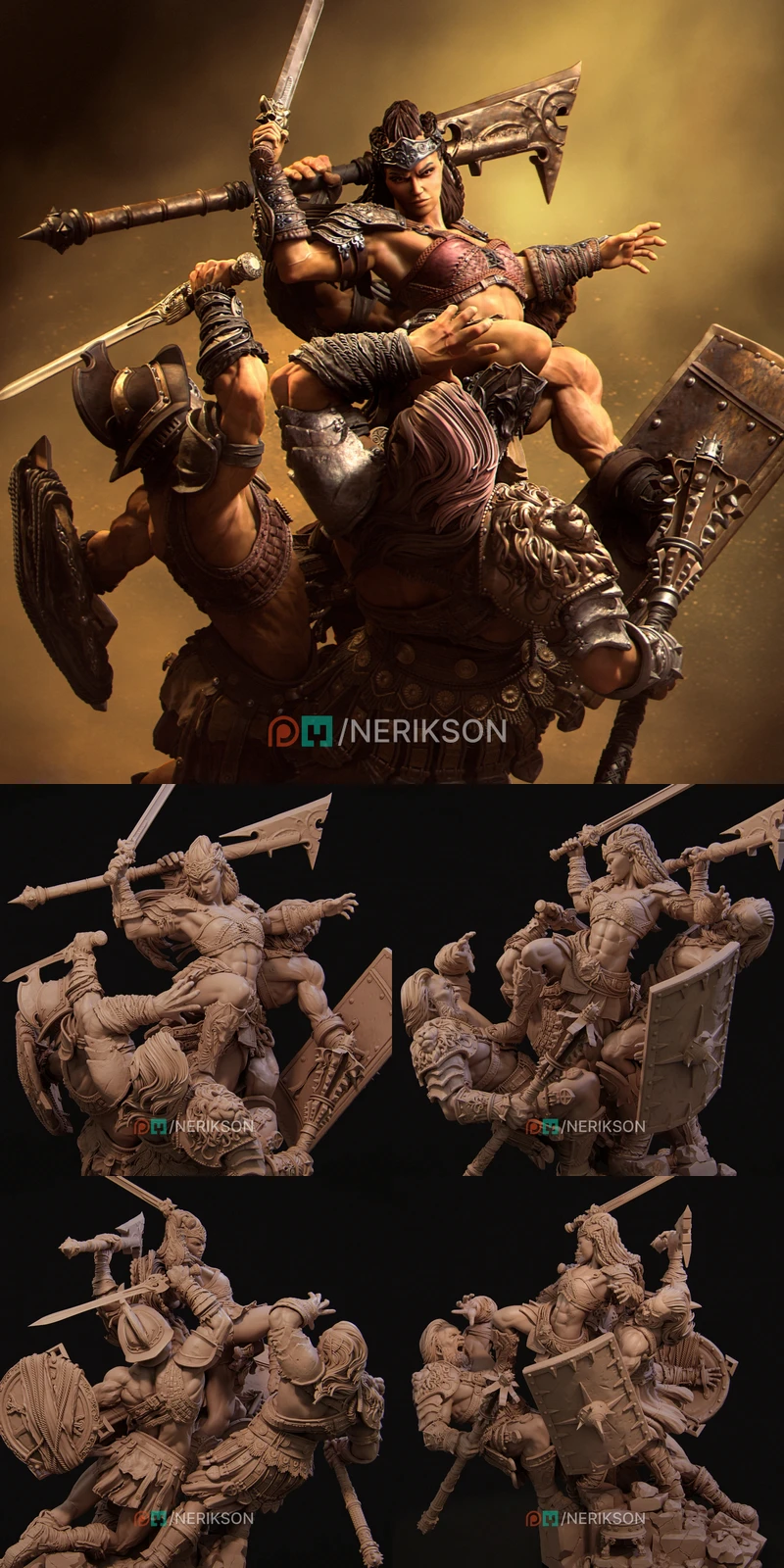 Fightof the Wolf Figure STL model for 3D printing