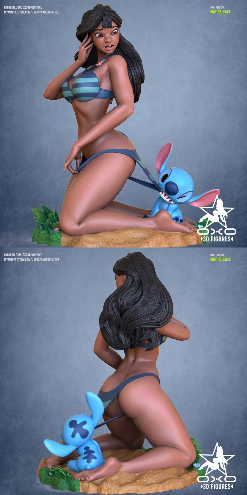 Nani Pelekai Tabletop Miniature Figure STL model for 3D printing