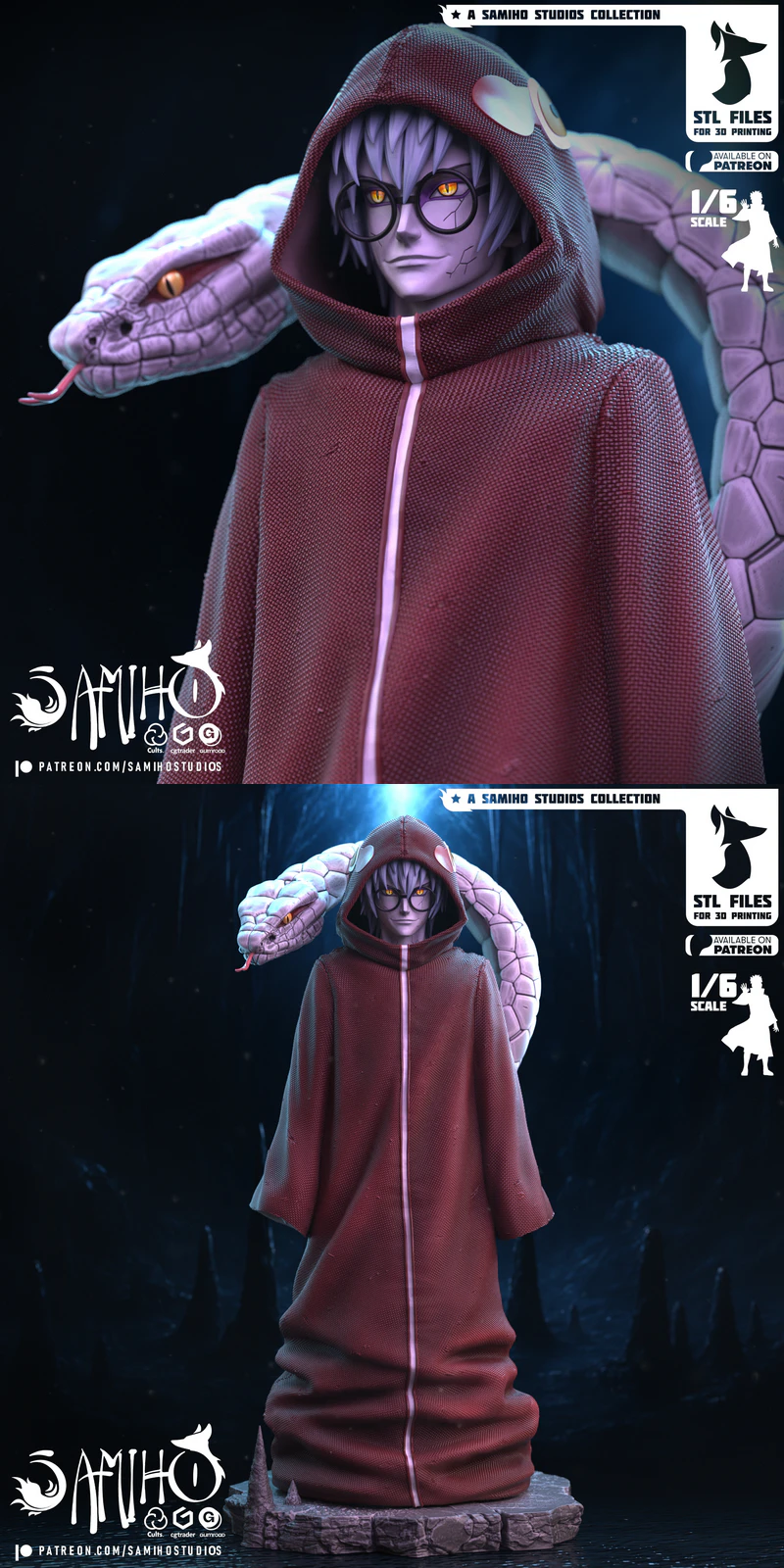 Naruto Kabuto Edo Tensei 3D Printable STL Figure STL model for 3D printing