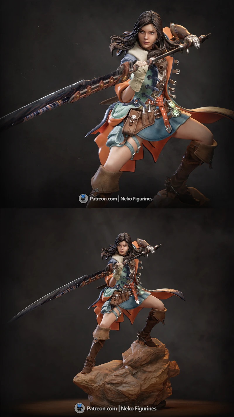 Monster Hunter – Female Hunter STL model for 3D printing