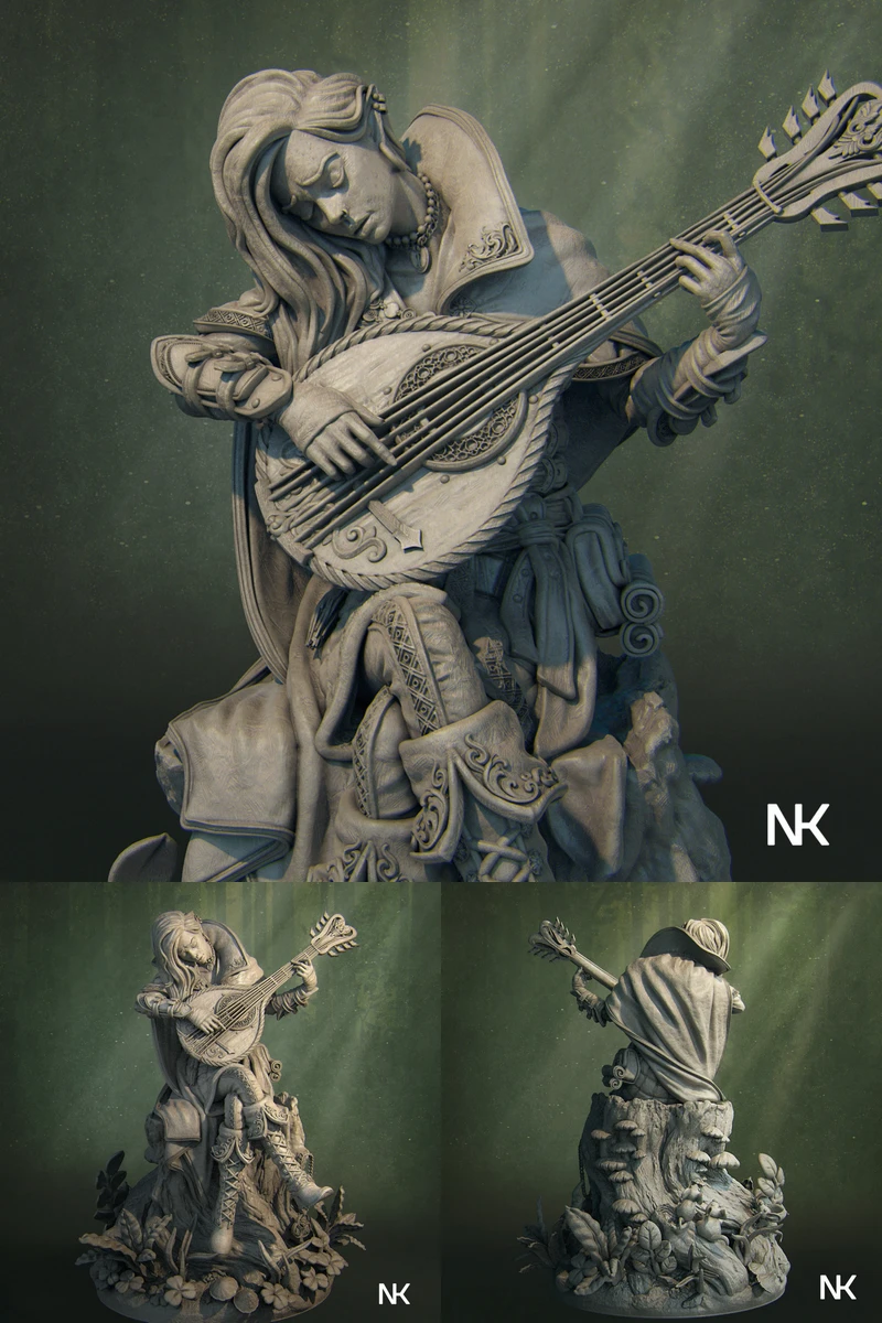 Lisa the Bard STL model for 3D printing