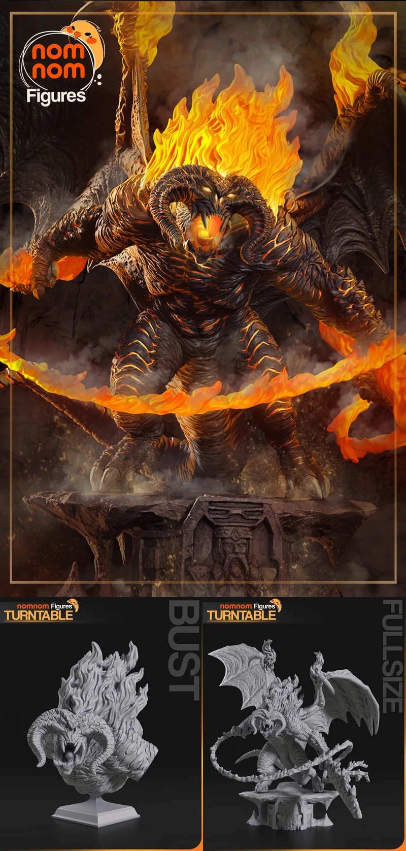 Balrog 3D Printable STL Model for Tabletop Miniature STL model for 3D printing
