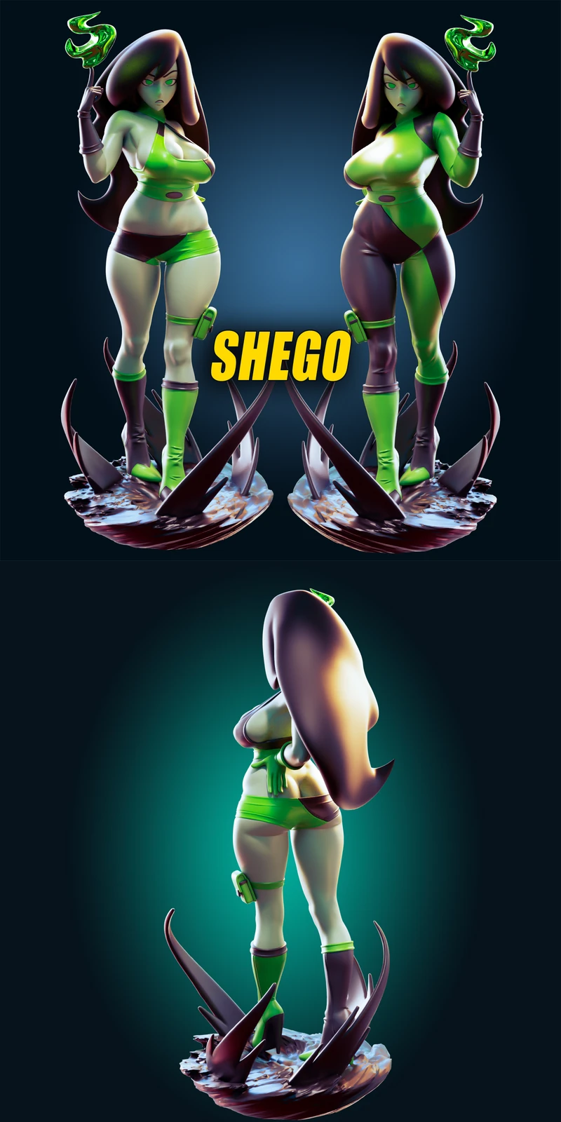 Shego 3D Printable STL Figure for Resin Printer STL model for 3D printing
