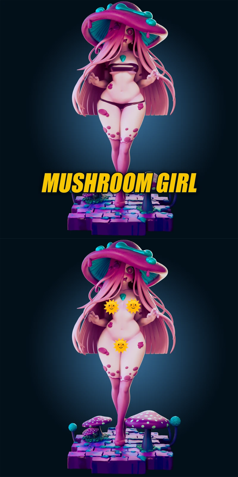 Mushroom Girl – Fantasy STL Figure for 3D Printing STL model for 3D printing