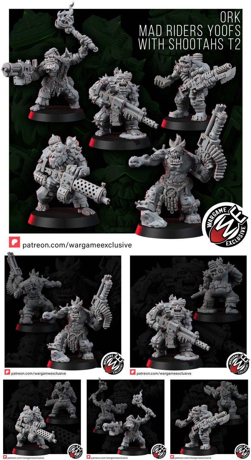 ORK MAD RIDERS YOOFS WITH SHOOTAHS T2 STL model for 3D printing