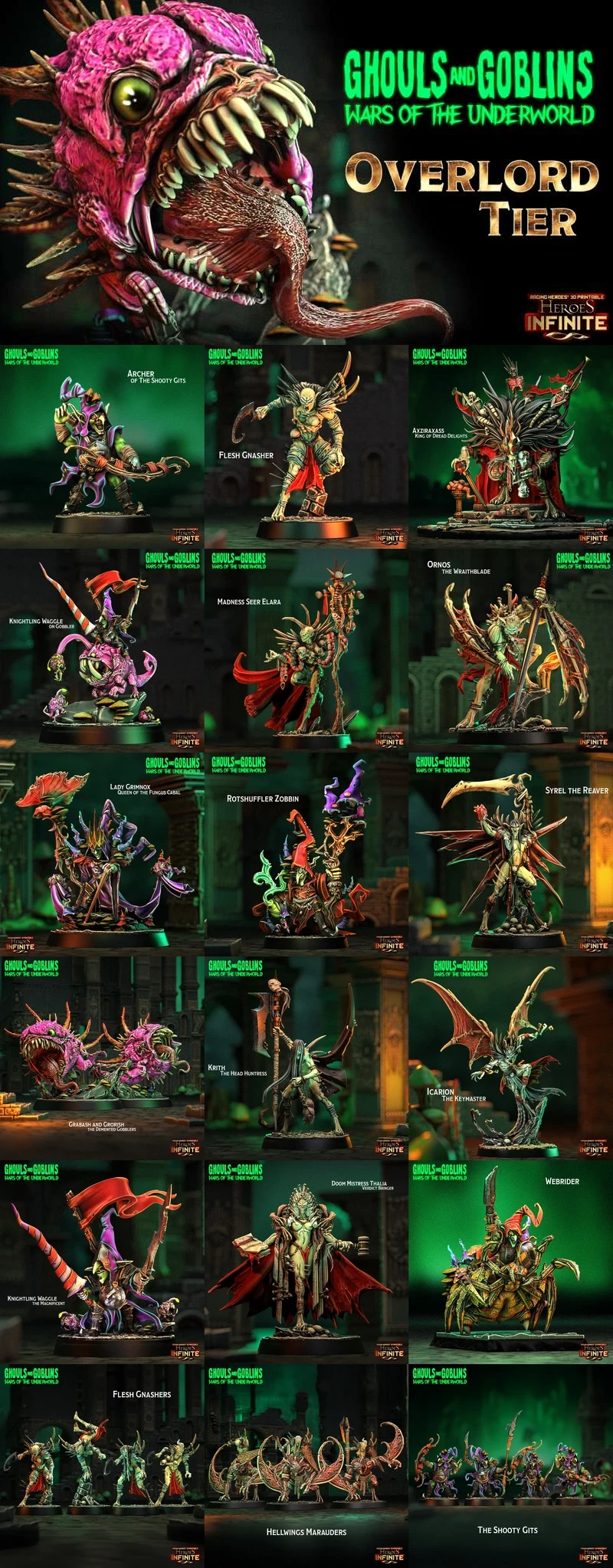 OVERLORD TIER – Ghouls and Goblins Wars of the Underworld STL model for 3D printing