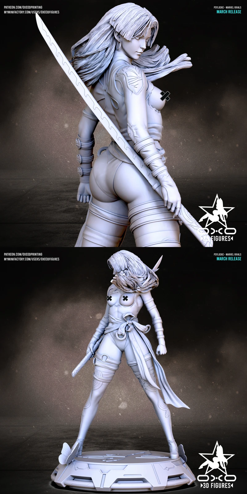 Psylocke extra STL model for 3D printing