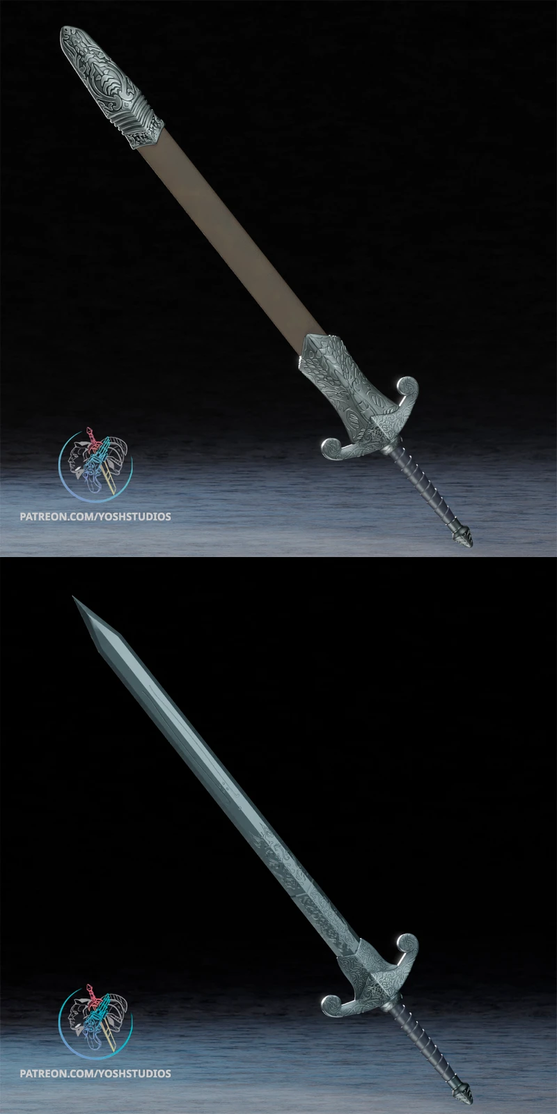 Oblivion Sword STL model for 3D printing
