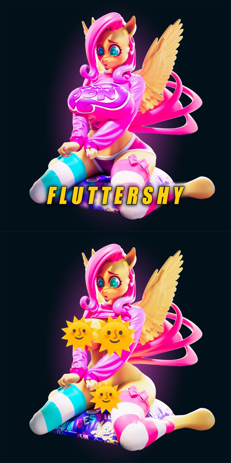 Fluttershy STL model for 3D printing