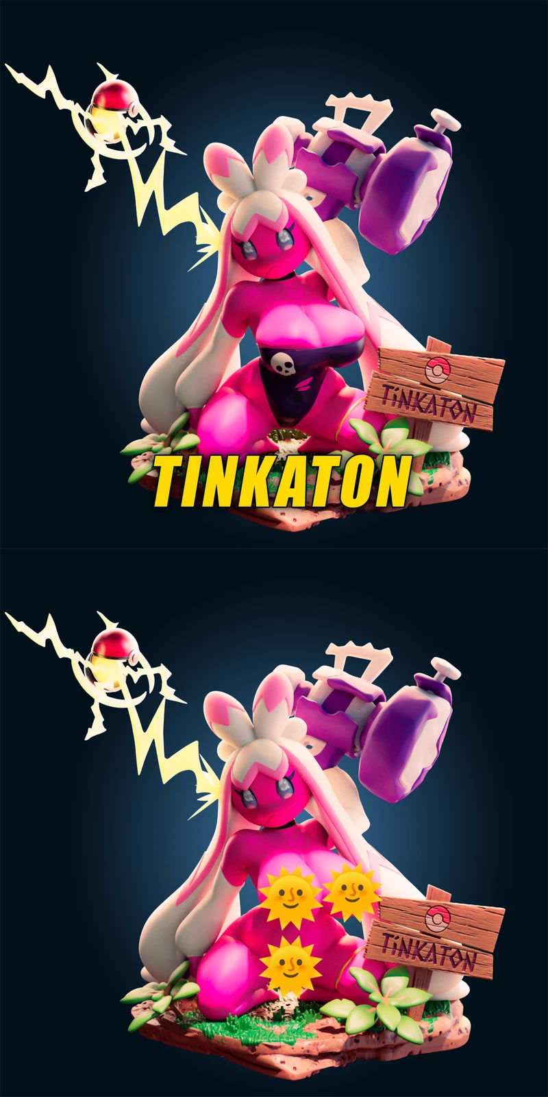 Tinkaton ShortStacked Pokemon STL model for 3D printing