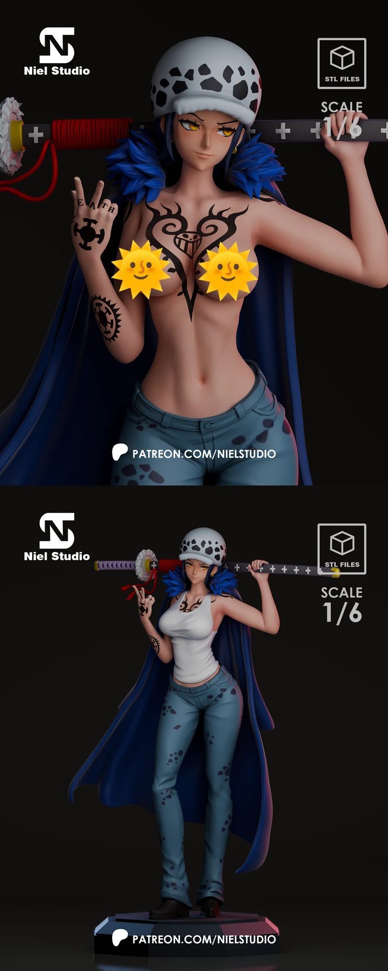 Law Girl STL File for 3D Printing – Miniature Figure STL model for 3D printing