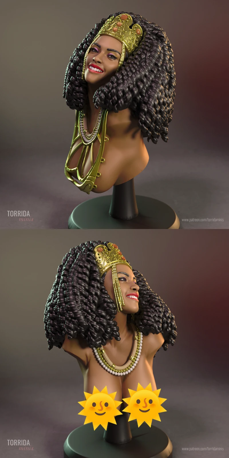 Oshun bust STL model for 3D printing