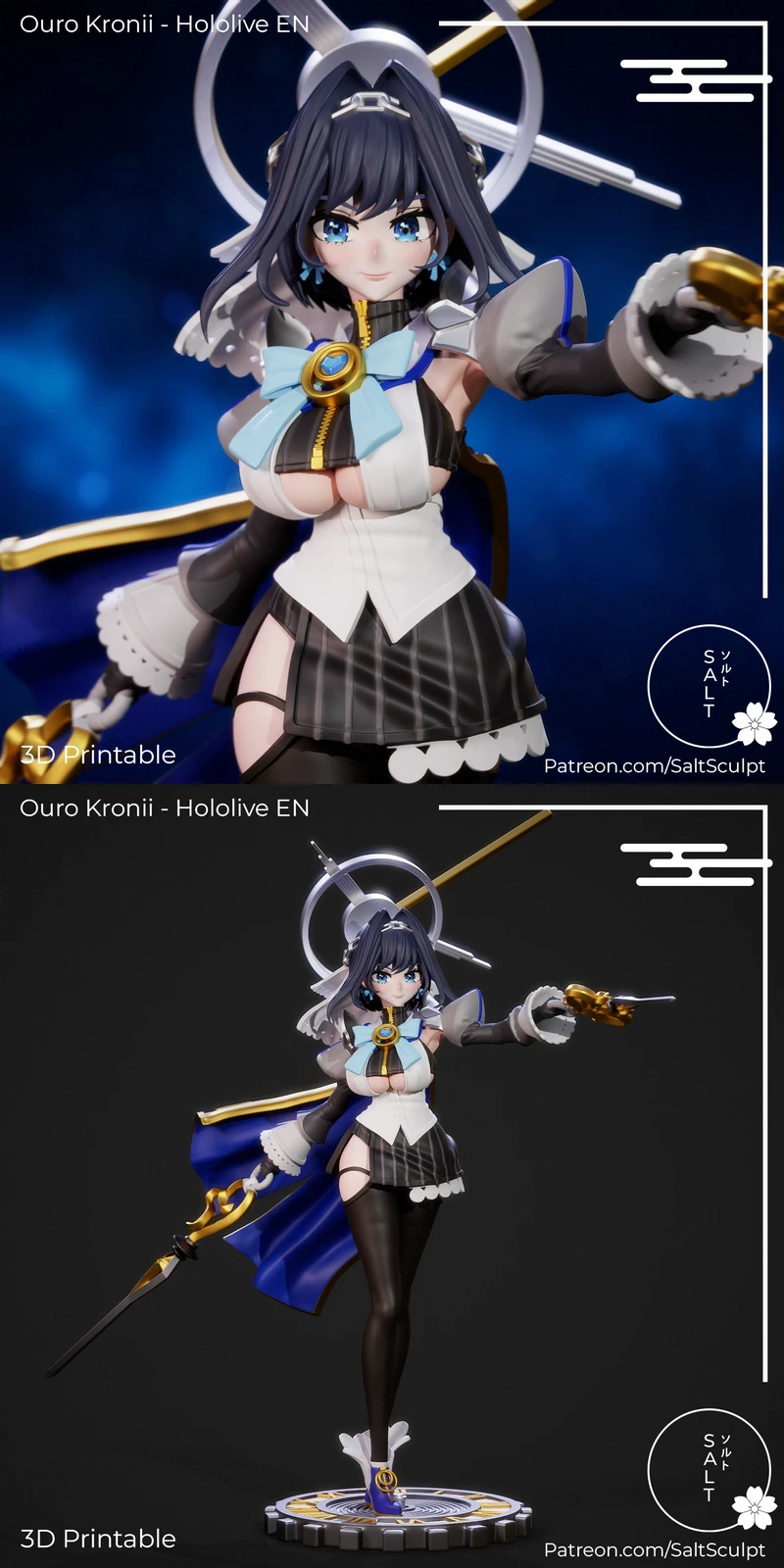 Ouro Kronii Hololive EN Saltsculpt Figure STL model for 3D printing