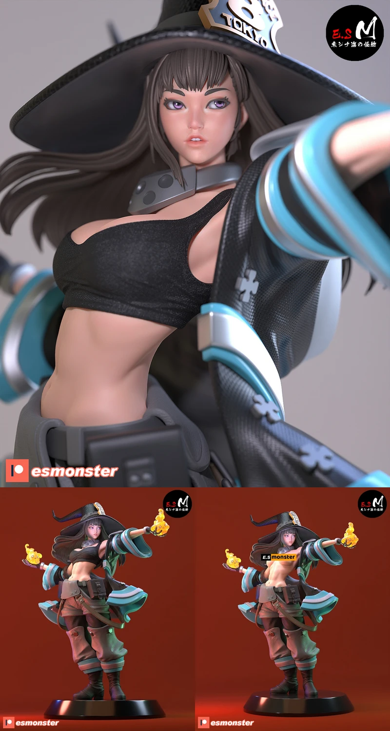 Fire Soldier Girl – Anime Style STL model for 3D printing