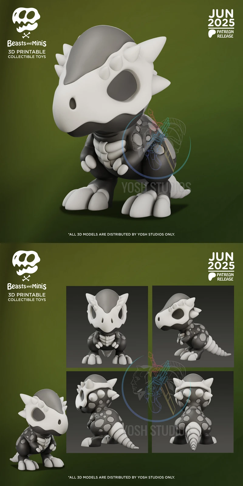 Pachycephalosaurus Dinosaur STL 3D Printable Model STL model for 3D printing