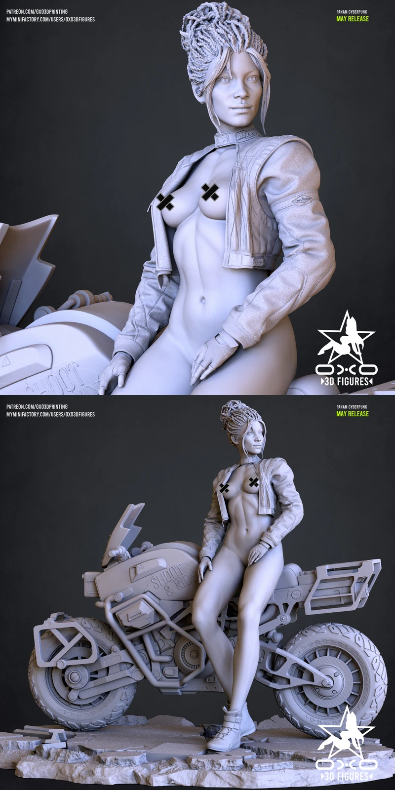 Panam Cyberpunk Tabletop Miniature Figure extra STL model for 3D printing