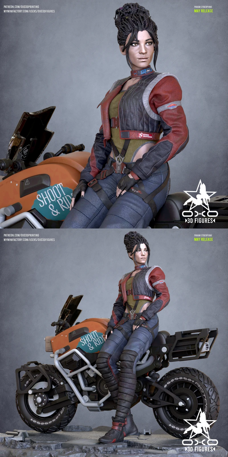 Panam Cyberpunk Tabletop Miniature Figure STL model for 3D printing
